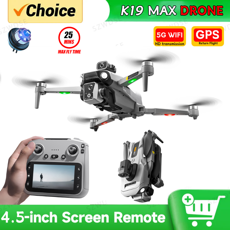Drone Photogrammetry - โดรน 2026 K19 MAX GPS พร้อมกล้องสำหรับตกปลา
