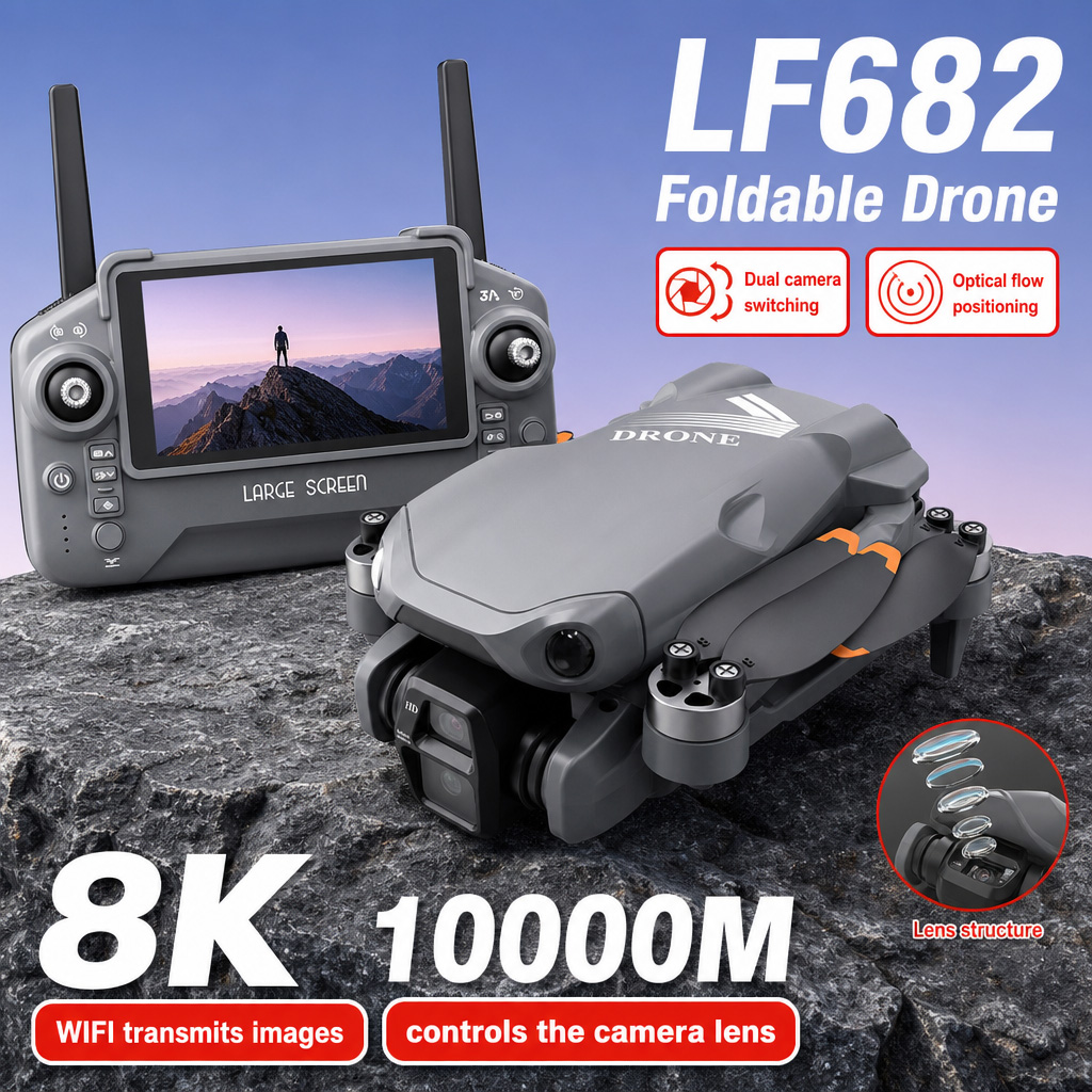 Drone Photogrammetry - โดรนถ่ายภาพทางอากาศ LF682 8K HD กล้องคู่ GPS