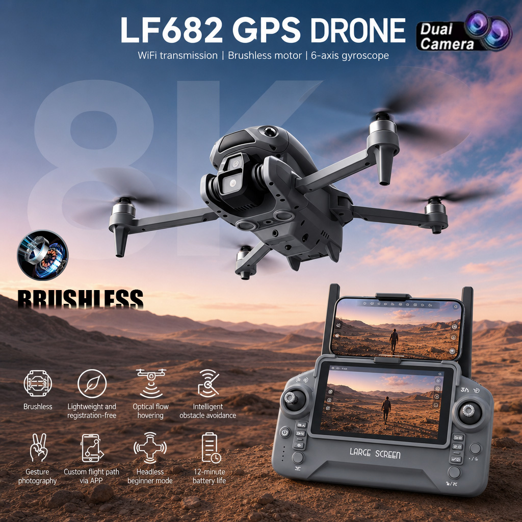 Drone Surveying - โดรนรุ่นใหม่ LF682 กล้องคู่ 8K FPV ระดับมืออาชีพ
