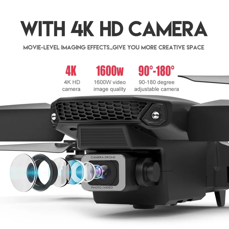 โดรนพับได้อัจฉริยะ E88 Pro รอง - Drone Aerial Photography บทวิจารณ์และราคา