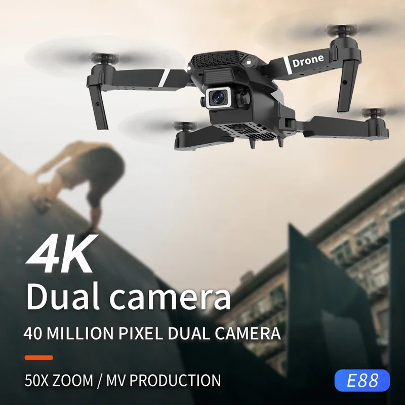 โดรนพับได้อัจฉริยะ E88 Pro รอง - Drone Aerial Photography บทวิจารณ์และราคา