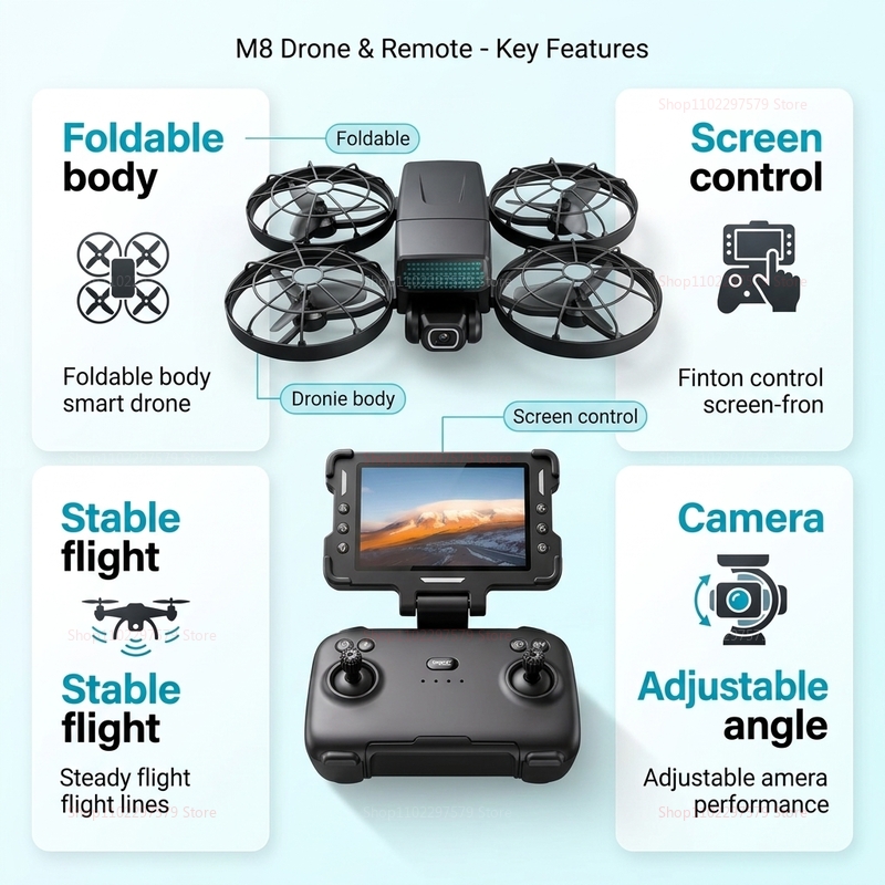 โดรนรุ่นใหม่ M8 GPS 8K ระดับมื - Drone Cinematic บทวิจารณ์และราคา